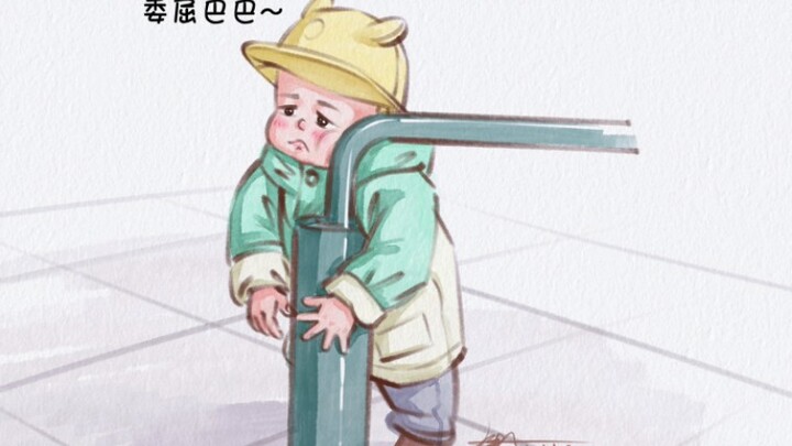 Baby: Is the photo shoot over? If it is, let me cry for a bit [poor thing R] #drawing #dailyartlife 