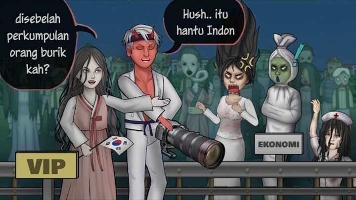 Hantu Sombong Korea vs Indonesia #HORORKOMEDI  Kartun Lucu KNETS vs SEABlings