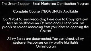 The Smart Blogger Course Email Marketing Certification Program download