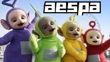 [aespa] Phiên bản Teletubbies của Black Mamba, dòng màu đen tự nhiên với màu hồng đậm