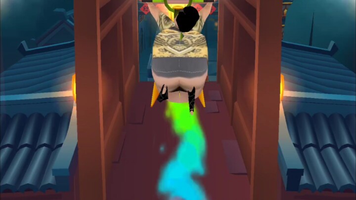 Aizhen Tribe’s big-eater Yoshiko in the parkour scene
