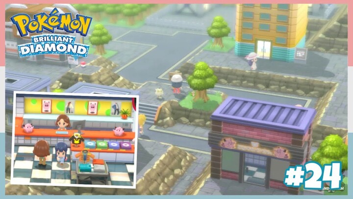 Exploring Veilstone City & Shopping *New Clothes* In Pokemon Brilliant Diamond #24 *No Commentary*