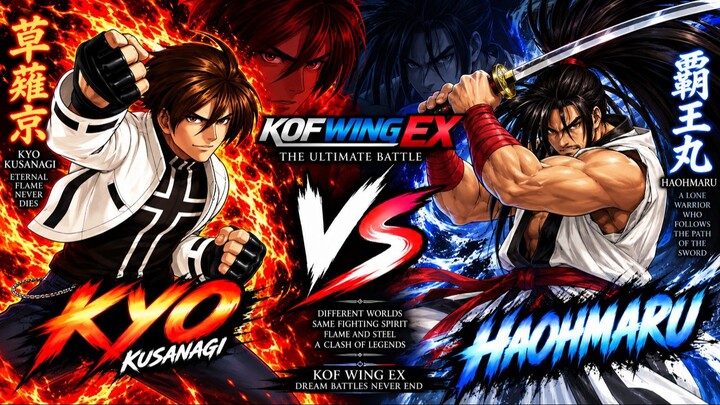 Kyo vs Haohmaru | KOF Wing EX | CPU vs CPU | #0000000015