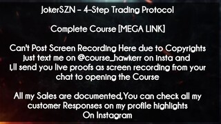 JokerSZN  course  -4–Step Trading Protocol download