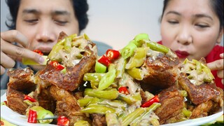 AIR FRY CRISPY PORK BICOL EXPRESS | INDOOR COOKING | MUKBANG PHILIPPINES