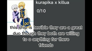 rating hxh ships|my opinion|SPOLIERS|sorry I've been offline•what other anime should I do•