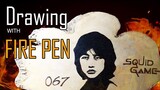 How to draw 067 player - Squid Game with Fire Pen | Flying Art