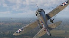 Flight of the P-26B-35 fighter over the airfield