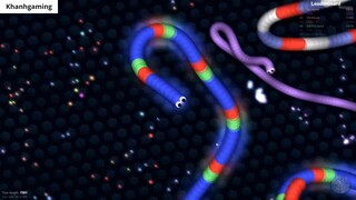 Slither.io 1 Tiny Hacker Snake vs Troll Giant Snakes Epic Slitherio Gameplay 9