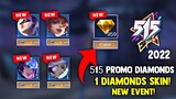 515 EPARTY NEW EVENT AND PROMO DIAMONDS! 1 DIAMONDS SKIN! FREE SKIN! | MOBILE LEGENDS 2022