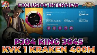 400M POWERS IN KVK 1, PJ04 KING 3045!!! (RISE OF KINGDOMS)