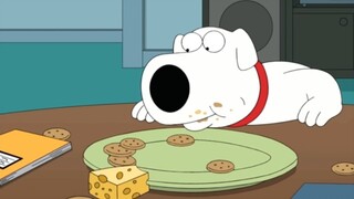 Brian immersively eats cookies for two minutes in a doggy-style