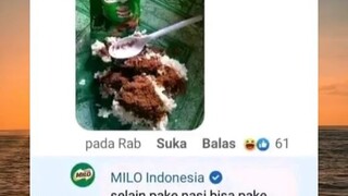 makan Milo pakek nasi