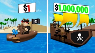 $1 to $1,000,000 PIRATE SHIP in Brookhaven RP!!