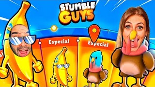 ABRIMOS más DE 100 RULETAS para CONSEGUIR la SKIN BANANA DORADA de STUMBLE GUYS!!