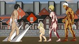 Eren Titan vs Female Titan, Jaw Titan, Armored Titan. Attack On Titan Season 4 - Drawing Cartoon 2