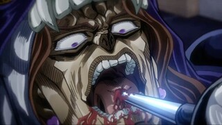 The man was stabbed in the throat by a sword, and then the sword was swirling back and forth in his 