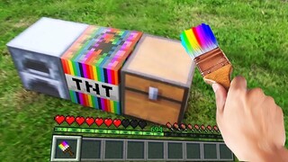 Minecraft in Real Life POV RAINBOW  TNT -  Realistic Minecraft Real POV 創世神第一人稱真人版版