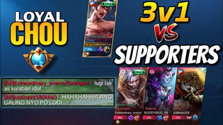 1 VS 3 TOP GLOBAL CHOU VS TOP GLOBAL SUPPORTERS | MOBILE LEGENDS