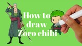 How to Draw (Zoro) the Fastest and Easiest Way! | One Piece Zoro Chibi Drawing | Valhalla Calling