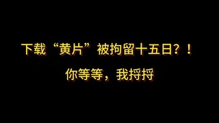 下载“黄片”被拘留十五日？！你等等，我捋捋