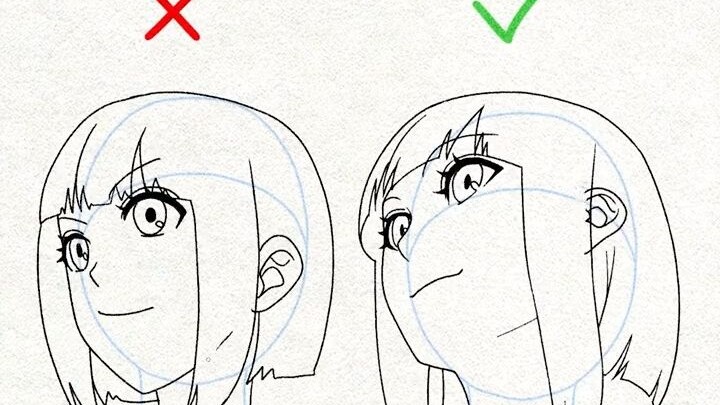 【Kawaiisensei】الطريقة الصحيحة لرسم وجه الجميلة من زوايا متعددة بمنظور مائل لأعلى