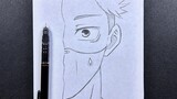 Easy anime drawing | how to draw itadori wearing face mask step-by-step