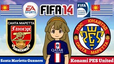 FIFA 14 | Santa Marietta Gunners VS Konami PES United (La Marietta)