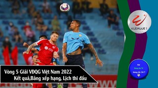 Kết quả Vòng 5 V League 2022, U19 Đông Nam Á, Nữ Đông Nam Á 2022