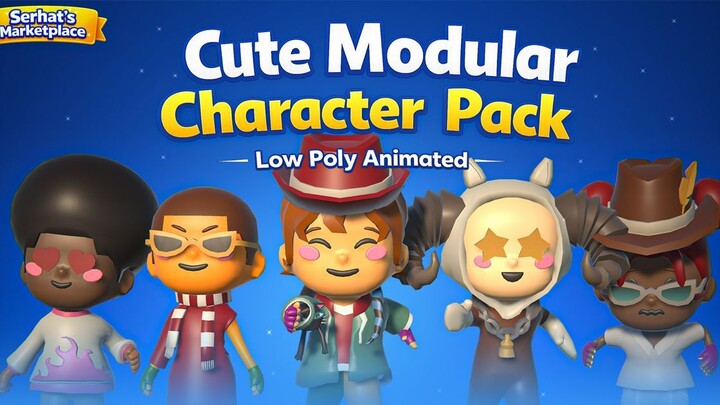 Cute Characters - 可爱模块化角色包 – 低多边形动画 – Showcase
