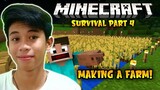 MAKING A WHEAT FARM | Minecraft Gameplay Part 4 #Pinoy