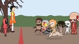 Titan Shifter Playing SQUID GAME - Chibi AOT - Squid Game Animation