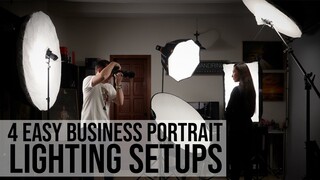 4 EASY Ways to Photograph Business HEADSHOTS using 1,2,3 and 4 Off Camera Flash Units (Speedlight)