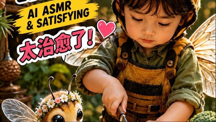 🐝 这个小小的昆虫世界太治愈了！🥹 | AI ASMR 解压治愈