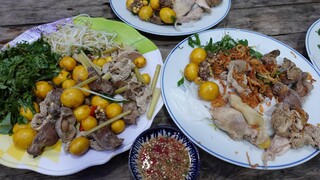BÁNH ƯỚT LÒNG GÀ. Lòng gà luộc sả nước dừa - Bin Đen Miền Tây # 397