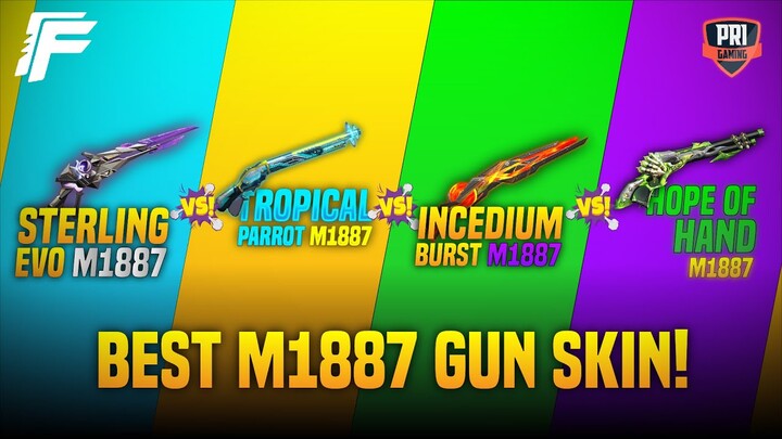 Evo M1887 Vs Tropical Parrot Vs Incedium Burst Vs HOH / Onepunch Man | Best M1887 Skin in Freefire