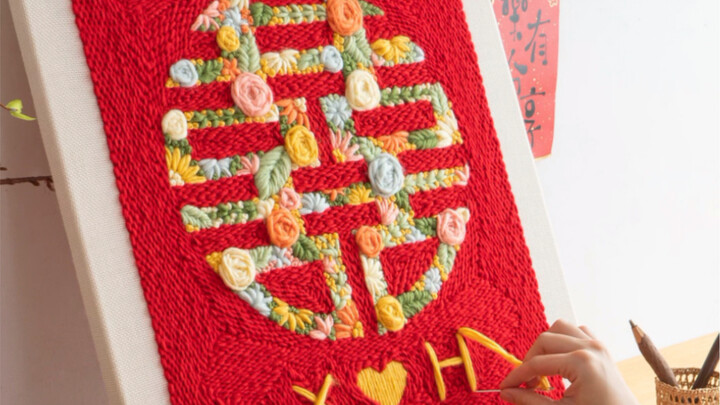 送给闺蜜的结婚礼物太美了，把名字藏在画里太有意义啦～幸幸福福 长长久久～