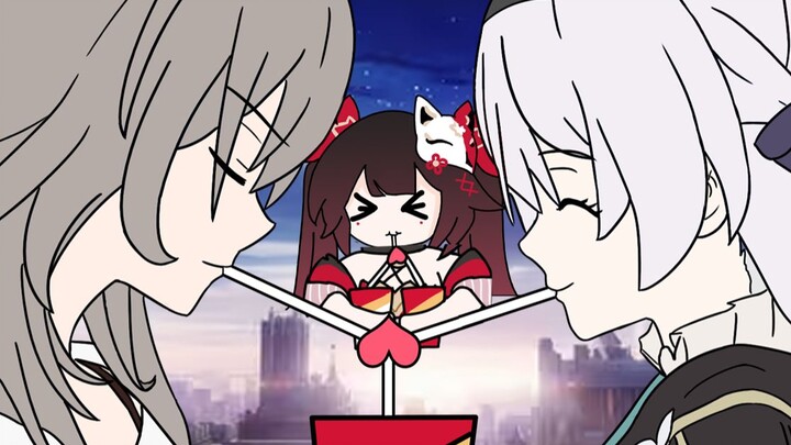 A straw that can drink two different drinks at once (doge