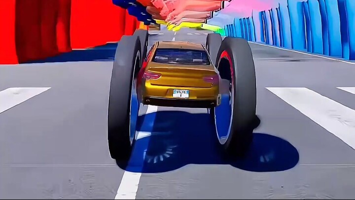 Cars_of_Different_Sizes_vs_Messi___Lamine_Yamal_Tunnel_#car_#tunnel_#shorts
