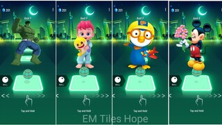 She Hulk 🆚 The boss eaby 🆚Pororo  🆚 Mickey Mouse 🎶🇧🇩   Tiles hop EDM Ras