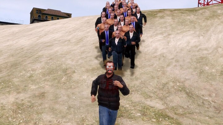 【GTA4】Apa yang terjadi kalau kamu mendorong warga sipil ke tengah arus lalu lintas dengan kecepatan 