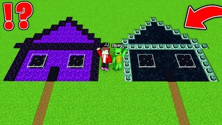 JJ and Mikey Found NEW UNDERGOUND HOUSE : NETHER vs END PORTAL in Minecraft Maizen!