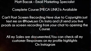Matt Bacak Course Email Marketing Specialistddownload