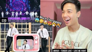 EXO(엑소)- Unfair + TENDER LOVE + Love Me Right | LIVE | REACTION