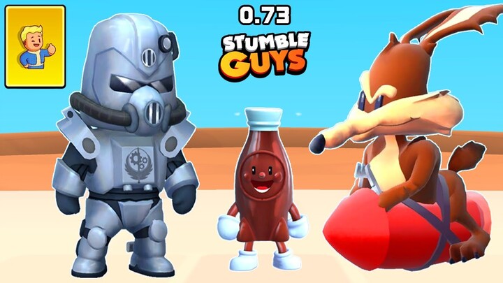 NOVO MAPA LENDÁRIO E NOVAS SKIN NO STUMBLE GUYS (PARCERIA COM FALLOUT) BETA 0.73