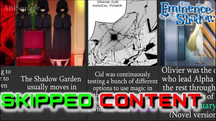 THE EMINENCE IN SHADOW EPISODE 12 SKIPPED CONTENT