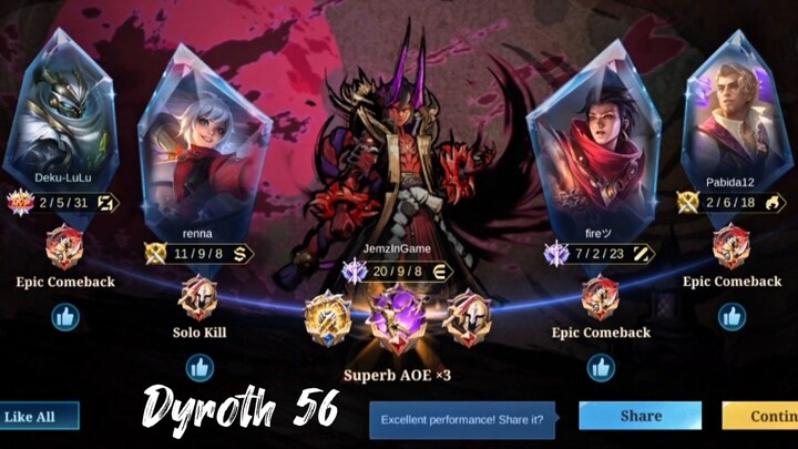Daming attempt bago nanalo hahaha | JemzInGame Dyroth Plays (56) | Mobile Legends