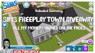 IM GIVING AWAY MY SIMS FREEPLAY TOWN + ALL CURRENCY AND ONLINE PACKS | CLOSED