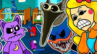 NIGHTMARE CATNAP vs. NIGHTMARE HUGGY WUGGY | Poppy Playtime | Among Us | Toonz Animation