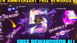 รางวัลฟรีครบรอบ 5 ปี รางวัลครบรอบ 5 ปี Free Fire รางวัลครบรอบ 5 ปี Free Fire